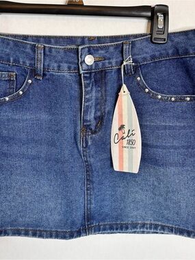 Cali 1850 Women's Blue Denim Mini Skirt
